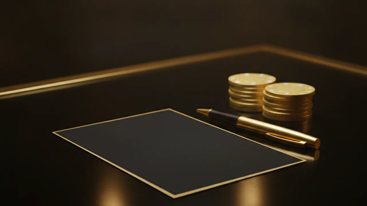 Black bet slip with a gold pen